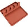 1pc Silicone Utensil Rest With Drip Pad For Multiple Utensils; Heat-Resistant; BPA-Free Spoon Rest & Spoon Holder For Stove Top - Coffee