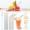 10Pcs 8.5in Stainless Steel Drinking Straws Reusable Metal Drinking Straws for 20oz Tumbler - SLV