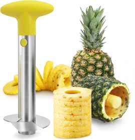 Pineapple Corer;  [Upgraded;  Reinforced;  Thicker Blade] Newness Premium Pineapple Corer Remover - yellow