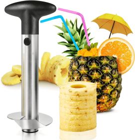 Pineapple Corer;  [Upgraded;  Reinforced;  Thicker Blade] Newness Premium Pineapple Corer Remover - black