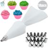 8/10/18PCS Silicone Pastry Bag Tips Kitchen Cake Icing Piping Cream Cake Decorating Tools Reusable Pastry Bags Nozzle Set - blue 1