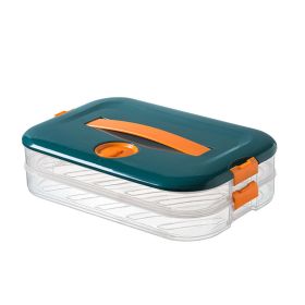 1pc Refrigerator Dumpling Storage Box; Frozen Dumplings Multi-layer; Household Large Capacity Dumpling Box Multifunctional 11.8in/8in - Two-layer