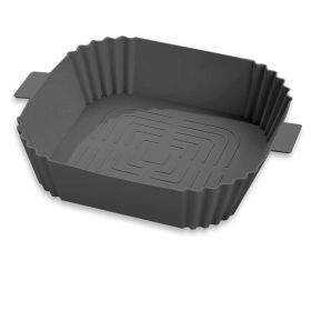 Air Fryer Silicone Pot Basket Liners Non-Stick Safe Oven Baking Tray Accessories - Gray
