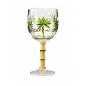 Palm Tree Plastic Wine Glasses Set of 4 (16oz), BPA Free Acrylic Wine Glass Set, Unbreakable Red Wine Glasses, White Wine Glasses - as Pic