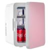 Portable Cooler Compact Mini Refrigerator For Bedroom Office Car Boat Dorm Skincare  - Pink - 10 L