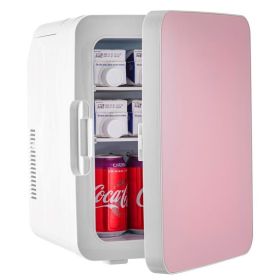 Portable Cooler Compact Mini Refrigerator For Bedroom Office Car Boat Dorm Skincare  - Pink - 10 L