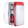 Portable Cooler Compact Mini Refrigerator For Bedroom Office Car Boat Dorm Skincare  - Red & White - 10 L