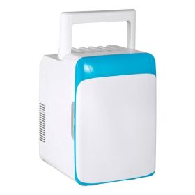 Portable Cooler Compact Mini Refrigerator For Bedroom Office Car Boat Dorm Skincare  - Blue & White - 10 L