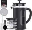 French Press Coffee Tea Maker; with 4 Level Filtration System Borosilicate Glass Durable Stainless Steel Thickened Heat Resistant - default