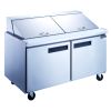 Dukers DSP48-12-S2 Commercial 2-Door Refrigerated Sandwich Salad Food Prep Table in Stainless Steel - stainless ateel - R290