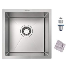 14 x 14 Inch Undermount Kitchen Sink, 16 Gauge Stainless Steel Wet Bar or Prep Sinks Single Bowl - 14*14