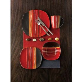 Brown Bazaar Dinnerware Set - Enhance Your Dining Experience with Style and Elegance! - Red