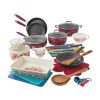 Keepsake Floral 38-Piece Cookware Set, Merlot - merlot