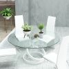 30" Inch Round Tempered Glass Table Top Clear Glass 1/4" Inch Thick Round Polished Edge - Transparent
