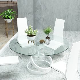 30" Inch Round Tempered Glass Table Top Clear Glass 1/4" Inch Thick Round Polished Edge - Transparent