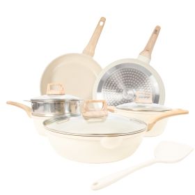 Nonstick Cookware Set, Kitchen Cookware Sets Hard Anodized Granite Pots and Pans, 10 Piece - as Pic