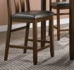 Natural Brown Finish Dinette 5pc Set Kitchen Breakfast Counter Height Dining Table wooden Top Cushion Seats High Chairs Dining room Furniture - as Pic