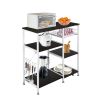 35.5" Kitchen Baker's Rack Utility Storage Shelf Microwave Stand 3-Tier 3-Tier Table For Spice Rack Organizer Workstation Dark Brown - Brown