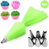 8/10/18PCS Silicone Pastry Bag Tips Kitchen Cake Icing Piping Cream Cake Decorating Tools Reusable Pastry Bags Nozzle Set - Green