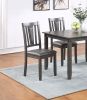 Grey Finish Dinette 5pc Set Kitchen Breakfast Dining Table w wooden Top Upholstered Cushion Chairs Dining room Furniture - as Pic