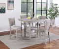Dining Room Furniture Counter Height 5pc Set Square Table w Shelves Cushion Chairs Modern Contemporary Style - as Pic