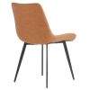 4pcs Disassembled PU Iron Pipe Curved Dining Chair Brown - as picture