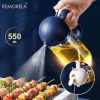 1pc 2-in-1 Oil Bottle Spray And Automatically Open Pour Olive Oil Gravy Boats Grill Sprayer Leak-proof Nozzle BBQ Kitchen Accessories - Yellow