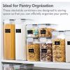 Kitchen Food Storage Containers Set, Kitchen Pantry Organization and Storage with Easy Lock Lids, 8 Pieces - transparent