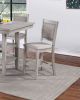 Dining Room Furniture Counter Height 5pc Set Square Table w Shelves Cushion Chairs Modern Contemporary Style - as Pic