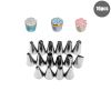 8/10/18PCS Silicone Pastry Bag Tips Kitchen Cake Icing Piping Cream Cake Decorating Tools Reusable Pastry Bags Nozzle Set - 16cpcs