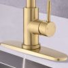 Pull Down Kitchen Faucet with Sprayer Stainless Steel Brushed Gold - as Pic