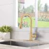 Pull Down Kitchen Faucet with Sprayer Stainless Steel Brushed Gold - as Pic