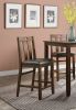 Natural Brown Finish Dinette 5pc Set Kitchen Breakfast Counter Height Dining Table wooden Top Cushion Seats High Chairs Dining room Furniture - as Pic