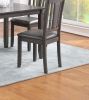 Grey Finish Dinette 5pc Set Kitchen Breakfast Dining Table w wooden Top Upholstered Cushion Chairs Dining room Furniture - as Pic