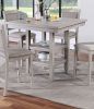 Dining Room Furniture Counter Height 5pc Set Square Table w Shelves Cushion Chairs Modern Contemporary Style - as Pic