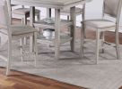 Dining Room Furniture Counter Height 5pc Set Square Table w Shelves Cushion Chairs Modern Contemporary Style - as Pic