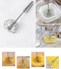 Semi-Automatic Egg Whisk Hand Push Egg Beater Stainless Steel Blender Mixer Whis - Silver