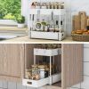 2 Pack Under Sink Organizers and Storage Bathroom Organizer Under Sink, Pull Out Cabinet Organizer for Kitchen Bathroom Sink Storage, White - as Pic