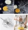 Semi-Automatic Egg Whisk Hand Push Egg Beater Stainless Steel Blender Mixer Whis - Silver