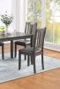 Grey Finish Dinette 5pc Set Kitchen Breakfast Dining Table w wooden Top Upholstered Cushion Chairs Dining room Furniture - as Pic