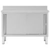 Work Table with Sliding Doors 47.2"x19.7"x(37.4"-38.2") Stainless Steel - 51051