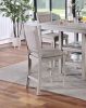 Dining Room Furniture Counter Height 5pc Set Square Table w Shelves Cushion Chairs Modern Contemporary Style - as Pic