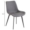 4pcs Disassembled PU Iron Pipe Curved Dining Chair Black - as picture