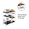 35.5" Kitchen Baker's Rack Utility Storage Shelf Microwave Stand 3-Tier 3-Tier Table For Spice Rack Organizer Workstation Dark Brown - Brown