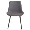 4pcs Disassembled PU Iron Pipe Curved Dining Chair Black - as picture