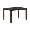 Classic Transitional 5pc Dining Set Dining Table and Four Side Chairs Set Charcoal Finish Lattice-Back Chairs Wooden Dining Furniture Set - as Pic