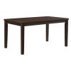 Dark Chery Finish Wooden Dining Set 7pc Dining Table and Beige Side Chairs Transitional Kitchen Breakfast Furniture Set - as Pic