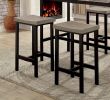 5 Pc Counter Height Table Set Two Tone Design Black Gray Dining Chairs Sturdy Metal Construction PVC Plastic Top Dining Room Furniture - as Pic