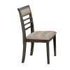 5 Pc Dining Table Set Weathered Gray Dining Chairs & Table Solid wood Beige Padded Fabric Cushions Slat Back Chair Dining Room Furniture - as Pic