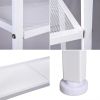 Metal 4 Shelf Bookcase, Multifunctional Ladder-Shaped Plant Flower Stand Rack Bookrack Storage Shelves, Ivory RT - ivory